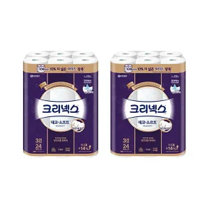 [크리넥스] 3겹 데코&소프트 광폭 108mm 와이드, 33m, 24롤, 2개
