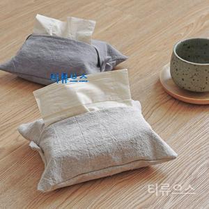 면 마 티슈 커버 홀더 심플 린넨 케이스 워싱 공법 차량용 화장지 파우치 찜하기 공유