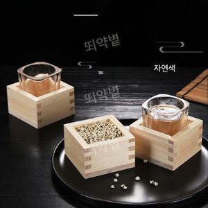 전통 일식 사케잔 나무 정종컵 구의 잔술용 마쓰 히노끼 됫박잔 심야식당 전통잔