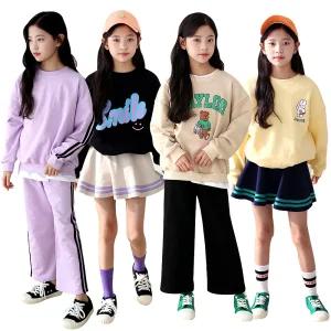 리틀소녀 아동여아 창고대방출~/초등학생 옷/아동복/긴팔 티셔츠/청바지/면/트레이닝바