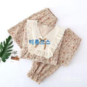 울랄라파자마 여름 잠옷 세트 반바지 면 봄 꽃 티류으스