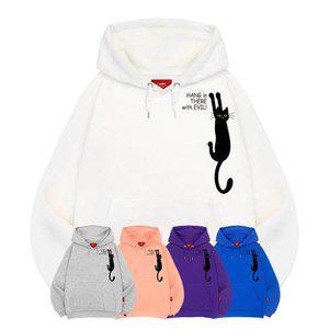 엘라모 3H 검은고양이 후드티 남녀공용 빅사이즈 M~4XL
