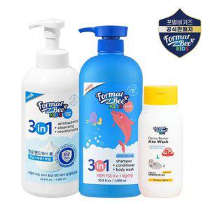 포멀비 키즈 3in1 복숭아향 1L + 핸드워시 1L + 아토워시 300ml