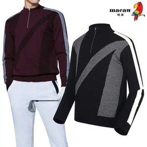 (남성)ST사선 배색 반집업 니트 _MMM3SW61