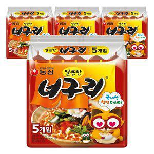농심 얼큰한너구리, 120g, 20개