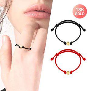 [골드피아] 18K 3mm 프리사이즈 컷팅 매듭 반지
