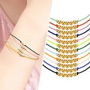 [골드피아] 14K 3mm 골든 3볼/5볼 실 팔찌/발찌