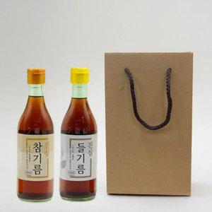 [선물세트포장] 진심들기름 350ml + 진심참기름350ml
