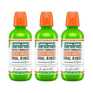3개 TheraBreath 테라브레스 오랄 린스 가글 마일드 민트 473 ml