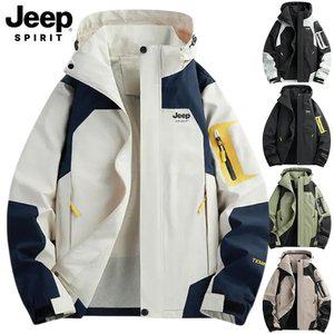 JEEP SPIRIT 남녀공용 배색 바람막이 방수 아웃도어 점퍼 후드자켓 등산JW553