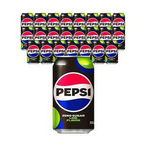 [펩시] 펩시콜라 제로슈거 라임향, 355ml, 24개