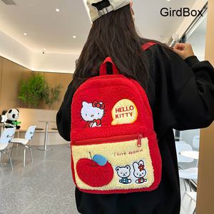 GirdBox 2023 신상 인스타 감성 캐릭터 책가방 학생용 귀여운 플러시 더블 백팩 키티
