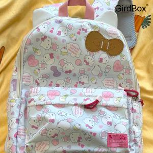 GirdBox 일본풍 핸드메이드 헬로키티 귀여운 리본 고양이 귀 책가방 대용량 학생용 가