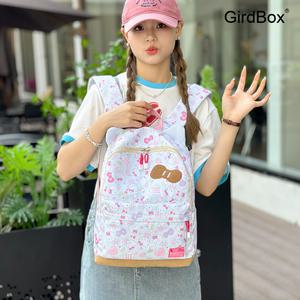 학생용 책가방 여학생 GirdBox 귀여운 고양이 프린트 캠퍼스 백팩 청소년용 스타일리쉬