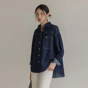 9월 한정 [엘리시아] (30%할인) 츠비 스티치 포켓 데님 남방