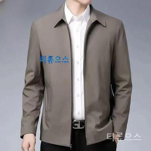 남성바람막이이월상품 남성 코트 부드러운 지퍼 옷 깃 칼라 단색 캐주얼 자켓 가을 겨