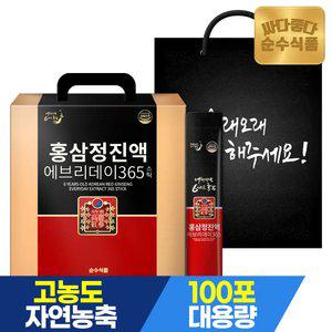 [쇼핑백]순수식품 6년근 홍삼 스틱 1박스(100포) 홍삼정진액 에브리데이 365