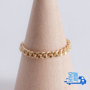 14K 커브 체인 금 반지