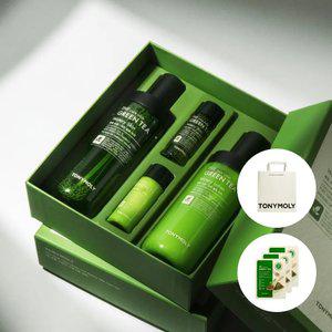 더 촉촉 그린티 수분 2종세트(스킨180ml,로션160ml+그린티마스크 3ea)+쇼핑백