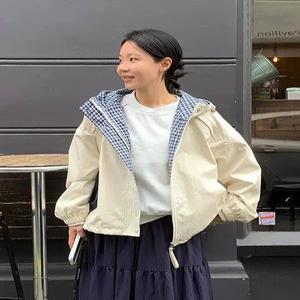 옥스포드 체크배색 집업 점퍼 (2color)