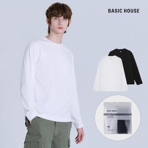 베이직하우스 순면고밀도긴팔티셔츠2팩 LATS0102