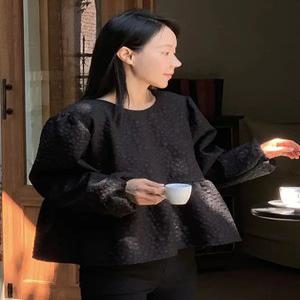 엔젤링 셔링 퍼프 긴팔 블라우스 (3color)