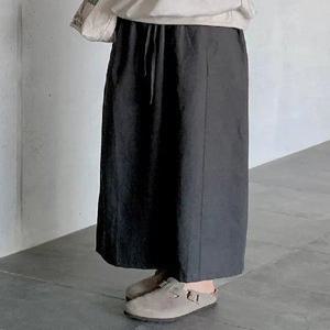 모드노 절개 밴딩 코튼 롱 스커트 (2color)