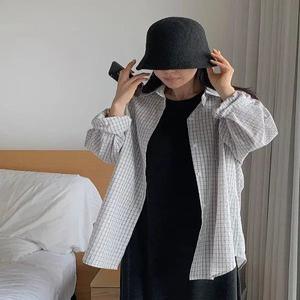 위키니 체크 포켓 루즈핏 셔츠 (2color)