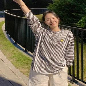 오레오 단가라 오버핏 긴팔 티셔츠 (3color) 남녀공용