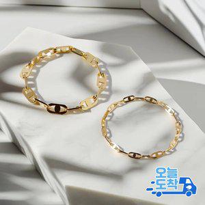 14K 신 사다리 체인 금 반지