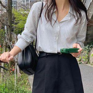베니유 데일리 스트라이프 셔츠 봄 가을 데일리룩 출근룩