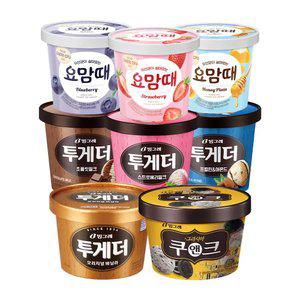 [3+2] 빙그레 투게더 요맘때 파인트 모음 / 바닐라 쿠앤크 프럴린 초코 스트로베리 블