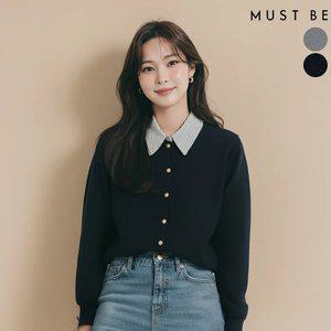 여성 셔츠카라 레이어드 일체형 가디건