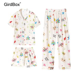 짱구잠옷 여름 여성잠옷 GirdBox 반팔 파자마 세트 홈웨어