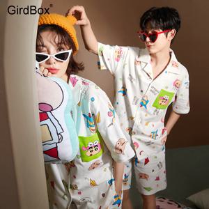 짱구잠옷 GirdBox 여름 커플잠옷 반팔 면 홈웨어 세트