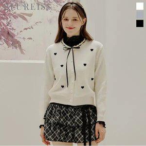 [블루레이스] 레이스 리본 하트 니트 가디건_B5F1KC4641