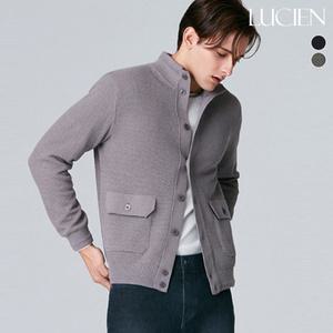 루시앙 캐시미어 코튼 100 니트 가디건 보머 재킷