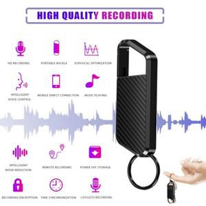 미니 딕터폰 소음 감소 스마트 오디오 녹음기 32GB USB 음성 활성화 녹음 펜 키체인 MP3 디지털 음성 녹음