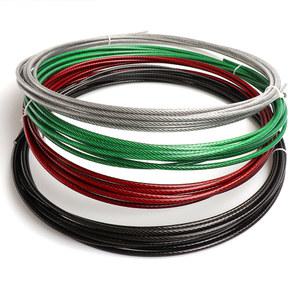 PVC 플라스틱 코팅 스테인레스 스틸 304 와이어 로프 케이블, 후 1-6mm 직경, 녹색, 적색, 검정색, 투명 색상, 10
