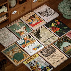 60pcs 빈티지 시간 여행 시리즈 재료 종이 메모 패드 장식 배경 종이 일기 앨범 Lable 정크 저널 플래너