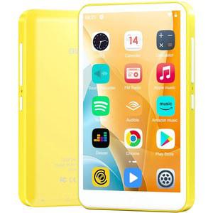 블루투스 및 WiFi가 지원되는 80GB MP3 플레이어, Spotify가 스피커 MP4 음악 Amazon Music, 브라우저, 디저, 4.0인치 터치스크린, 다운로드, 최대 512GB(노란색)