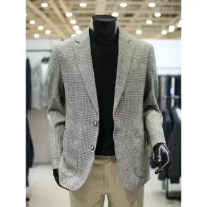 콤비 캐주얼 투톤 글렌체크 면 혼방  자켓 WSY2JS57A