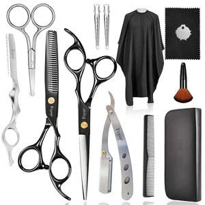 헤어 커팅 가위 이발기 가위 키트, Fcysy Capas De Barbero 전문가용 모발 가늘기 가위, 헤어컷 가위 블렌딩 가위, 남성용 눈썹 헤어 트리밍 가위 세트