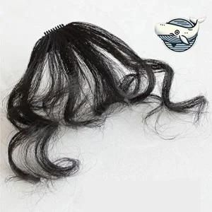 사선 앞머리 웨이브 붙임머리 가발 똑딱이핀-WFH6BUA
