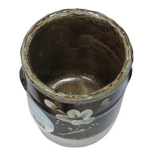 분청도기 은매화 도자기 수저통-소/9cm/1개/브라운