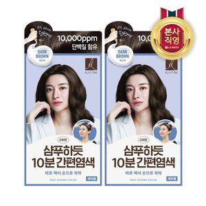 [엘라스틴] 샴푸하듯 10분 간편염색 80g x 2개 흑갈색