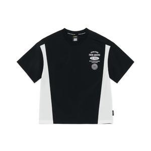 내셔널지오그래픽키즈 프로즌 쿨웨이브 컬러블럭 우븐 반팔티 CARBONBLACK K252UTS140