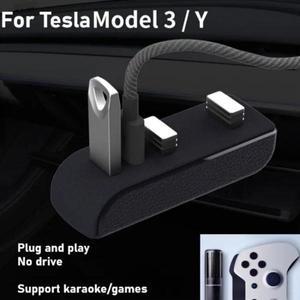 Tesla Model 3 Y Juniper USB 허브 포트 용 글러브 박스 도킹 스테이션 자동차 4-in-1 확장기 충전기 업그