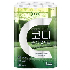 코디 순수 3겹 데코 30m 30롤X1팩 화장지 휴지