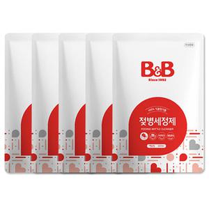 비앤비 젖병세정제 액상형 리필 500ml x 5개 식기세정제 거품형 아기 유아 용기